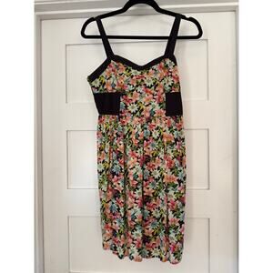 Bar III Floral Fit & Flare Dress – Cotton – Size Small